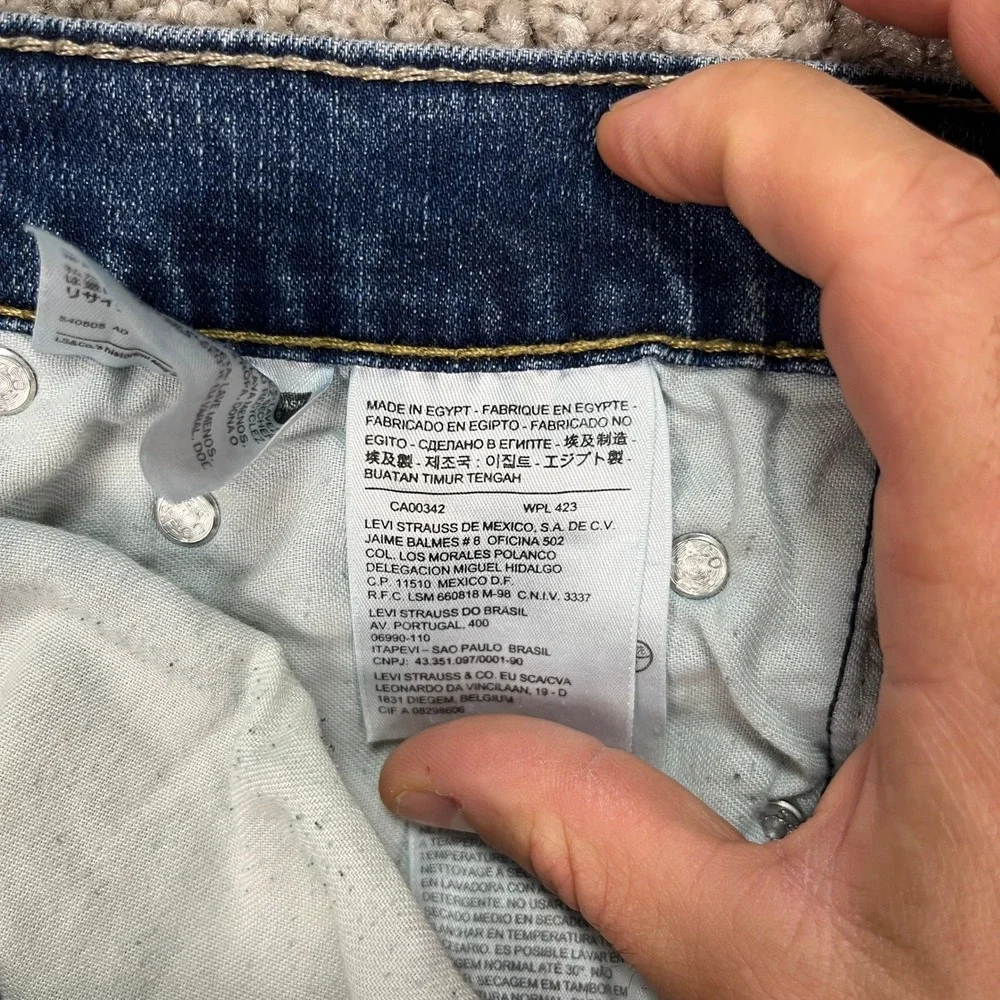 Levi's 514 Mens Jeans‎ 36x30 Regular Fit Blue Wash Denim Distressed